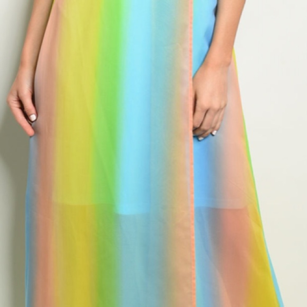 Ombré gradient rainbow color maxi dress, NEW! 🌈 - Picture 5 of 8